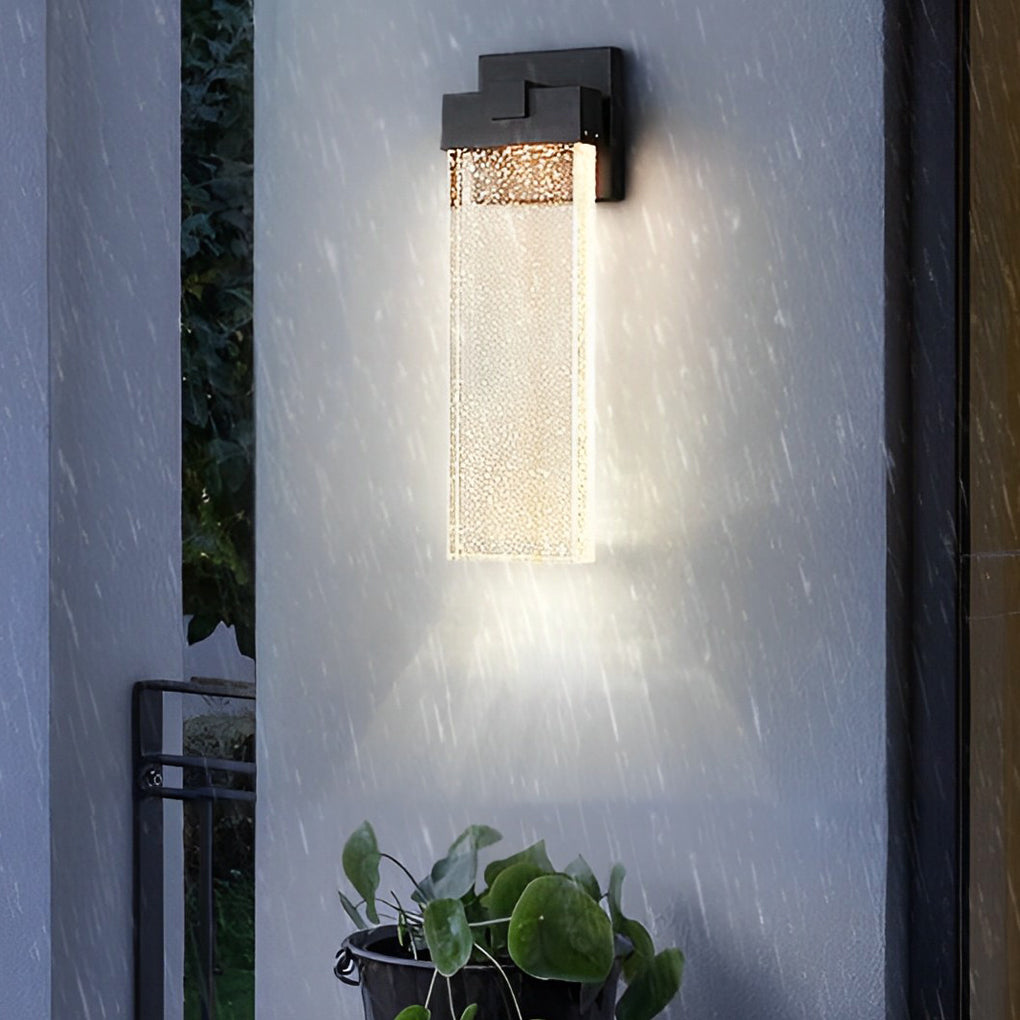 Rectangular Bubble Crystal Outdoor Wall Lamp Li002108