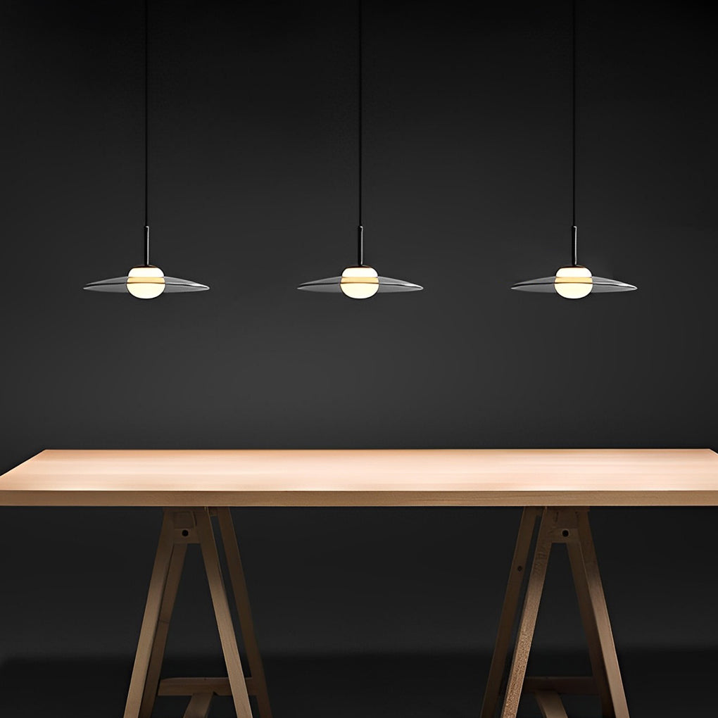 Glass Ufo Led Black Kitchen Pendant Light Li002218