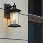 Vintage Outdoor Wall Sconce in Coffee Gold Finish, Waterproof Aluminum