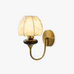 Amelie Floral Wall Sconce – Vintage-Inspired Fabric Shade, Gold or Black Finish