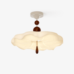 Cloudora Bloom Sculptural LED Ceiling Light in Walnut and White