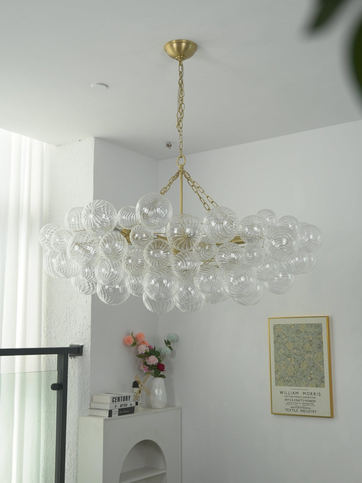 Lumière Cascade Glass Ball Chandelier – Modern Sculptural Pendant Light