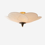 Amara Bloom Flush Mount Ceiling Light – Modern Fabric & Wood Semi-Flush Fixture