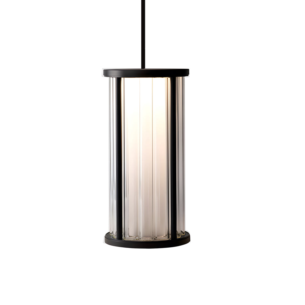 Cylinder Lantern Outdoor Pendant & Lawn Light with Solar or Hardwired Power