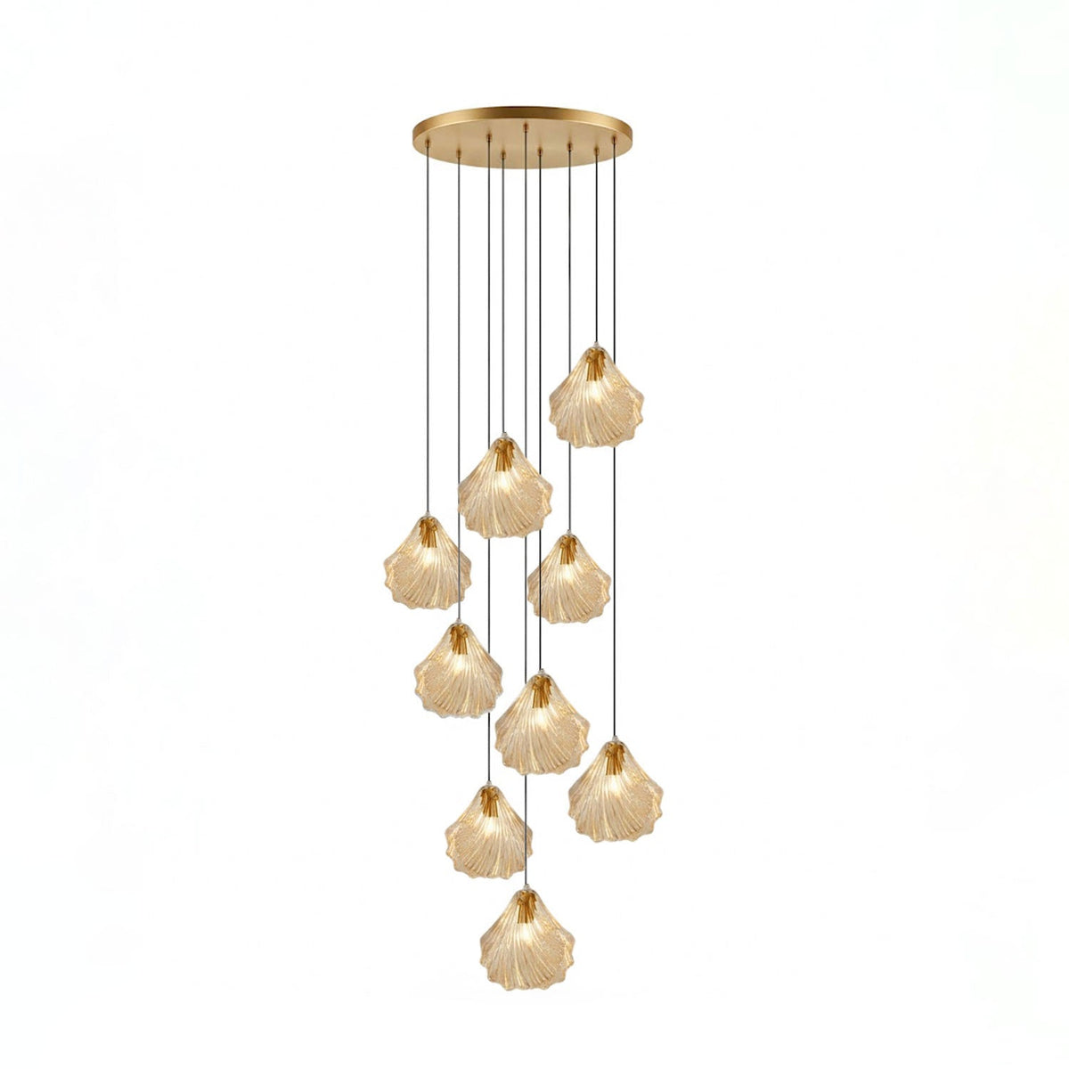 Shell Mini Pendant Light – Hand-Blown Glass & Brass