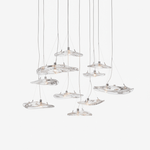 Manta Drift Modern Glass Chandelier for Dining Room and Living Space