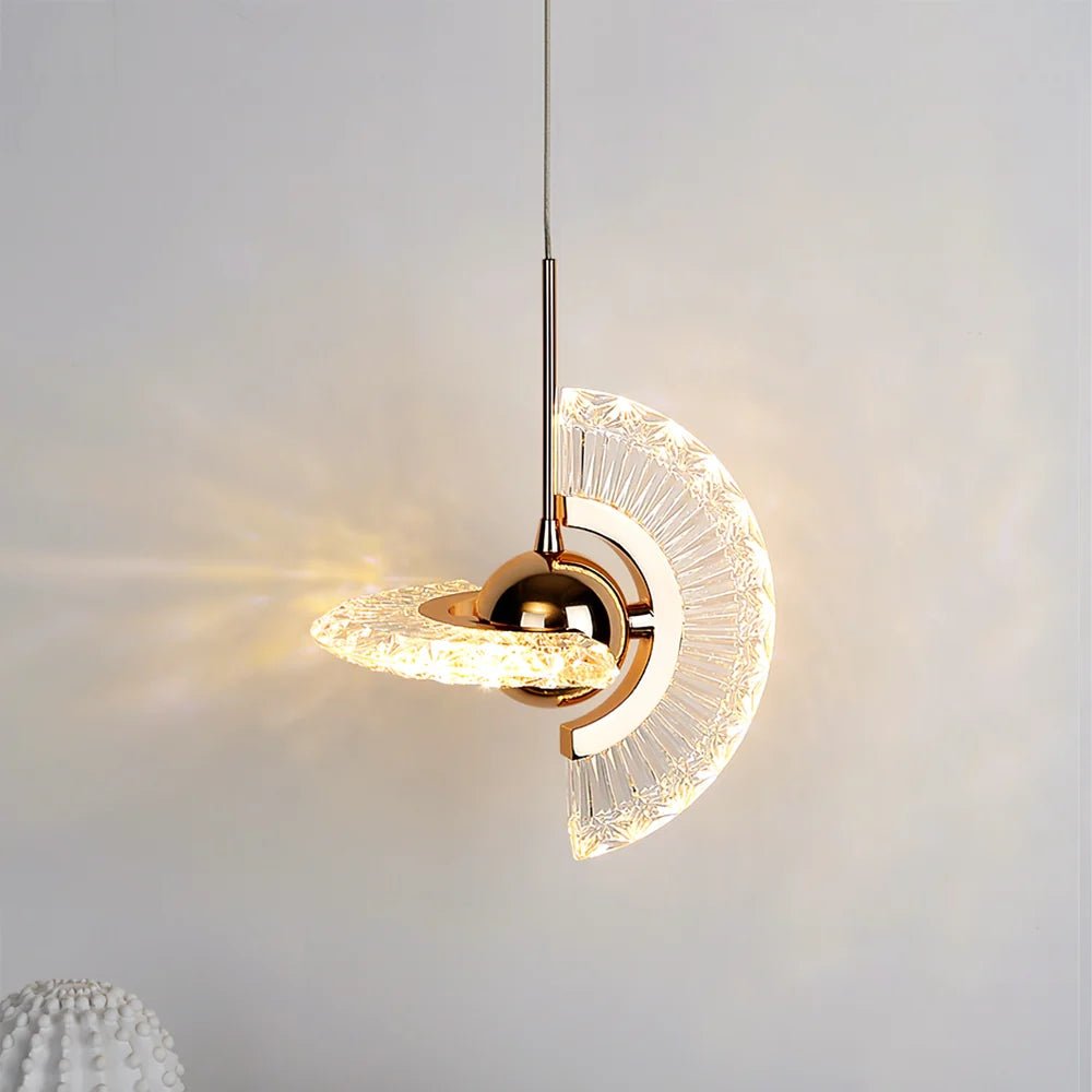 Zyra Modern Brass LED Pendant Light for Dining Room and Living Room