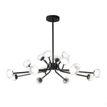 Aurelia LED Sputnik Chandelier in Matte Black with Clear Acrylic Spheres
