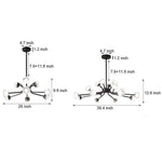 Aurelia LED Sputnik Chandelier in Matte Black with Clear Acrylic Spheres