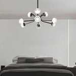 Aurelia LED Sputnik Chandelier in Matte Black with Clear Acrylic Spheres