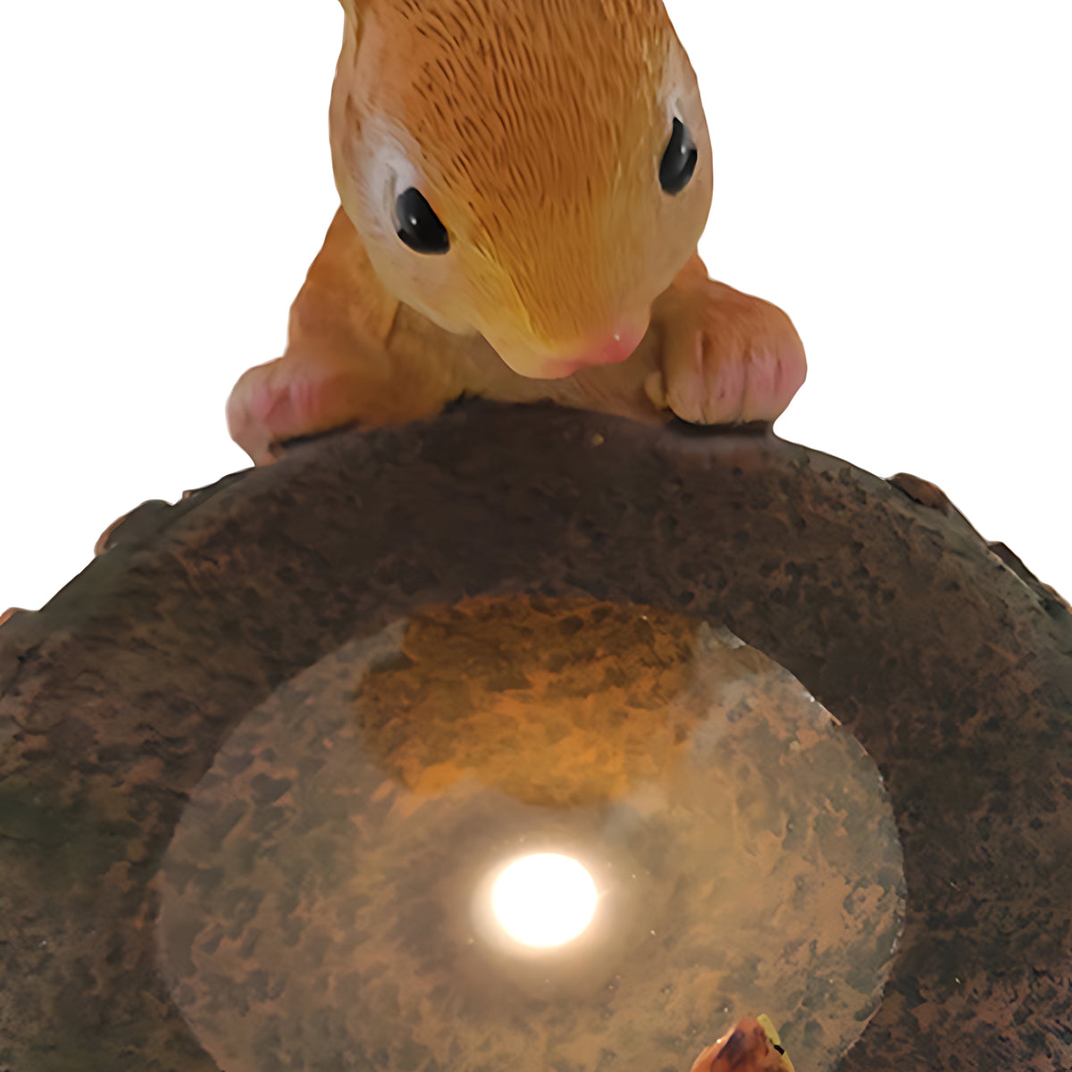 Artisan Resin Rabbit Solar Garden Lantern with Warm LED Glow