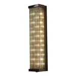Luma Column LED Wall Sconce in Brushed Gold and Clear Glass