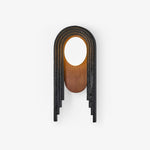 Zenith Art Deco Wall Sconce with Travertine and Walnut Reflector