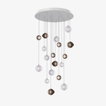 Cosmic Sphere Cascade Chandelier – Modern Glass Pendant Light for Dining Room and Living Room
