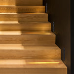 Architectural Recessed Step Light with Vertical LED Strip, Sand Gray Aluminum