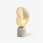 Lumora Shell Table Lamp in Alabaster and Brass by