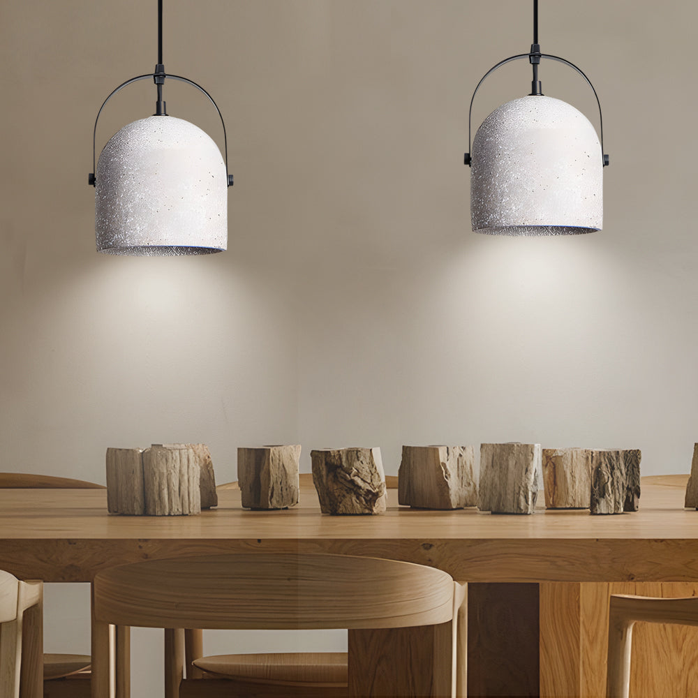 Cement Cylinder Pendant Light 1 Light Concrete Hanging Light In Gray White Black