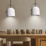 Cement Cylinder Pendant Light 1 Light Concrete Hanging Light In Gray White Black