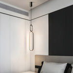 Minimalist Long Oval Rings 3 Step Dimming Led Copper Modern Pendant Lights Li002746