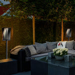 Rotating Stainless Steel Outdoor Floor Lamp with Vertical Slats