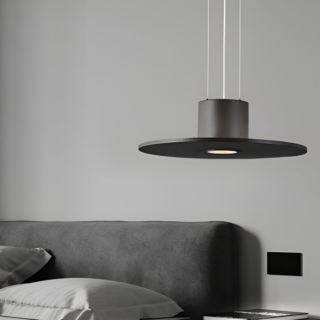 Round Plate Shaped Led Modern Pendant Light