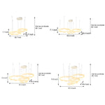 Wavy Circle Rings Three Step Dimming Led White Cream Modern Chandelier