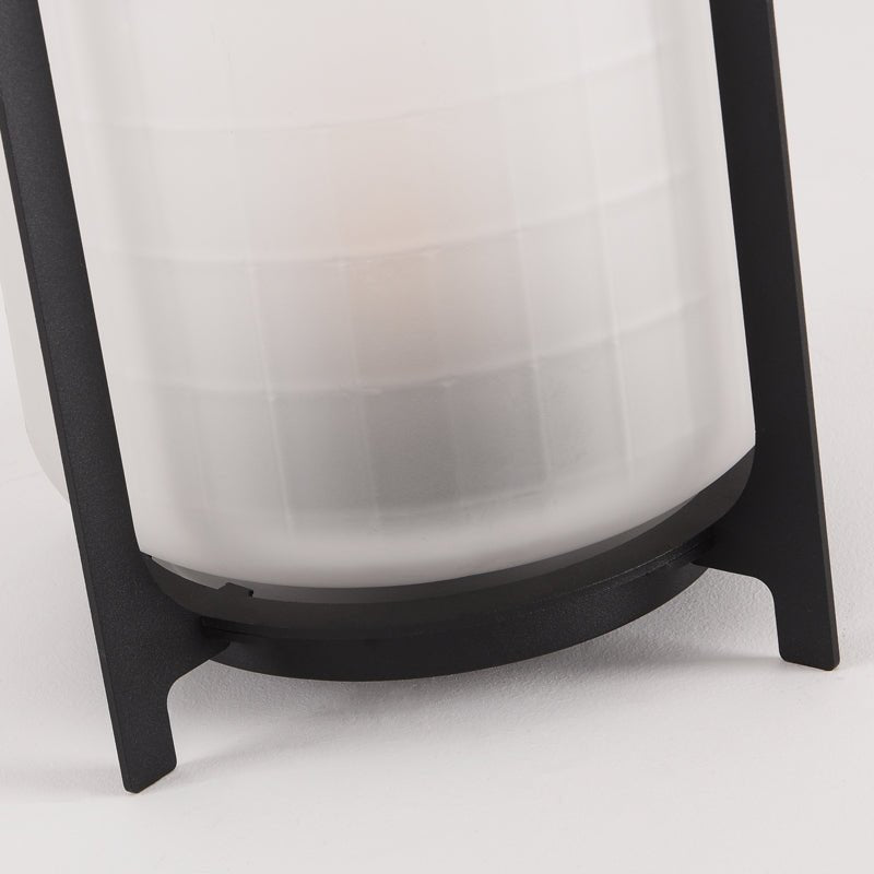 Twilight Lantern Solar Table Lamp – Stainless Steel & Glass Outdoor LED Light