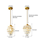 1 Light Mini Crystal Small Pendant Light