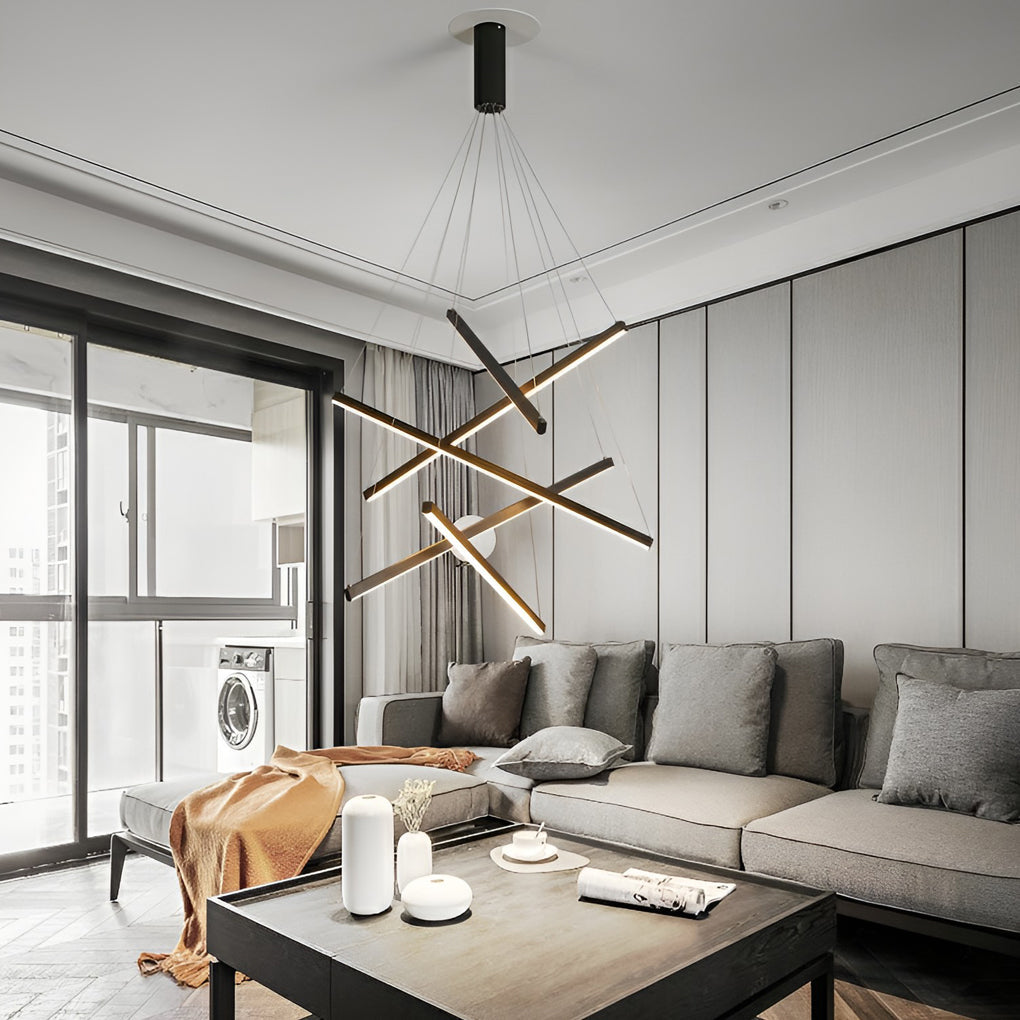 Minimalist Strip Black Modern Chandelier Li002007