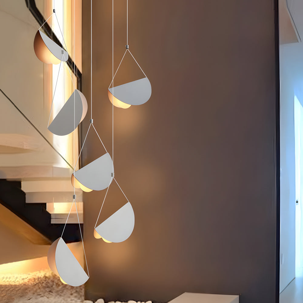 1 3 6 Light Minimalist Line White Glider Pendant Light