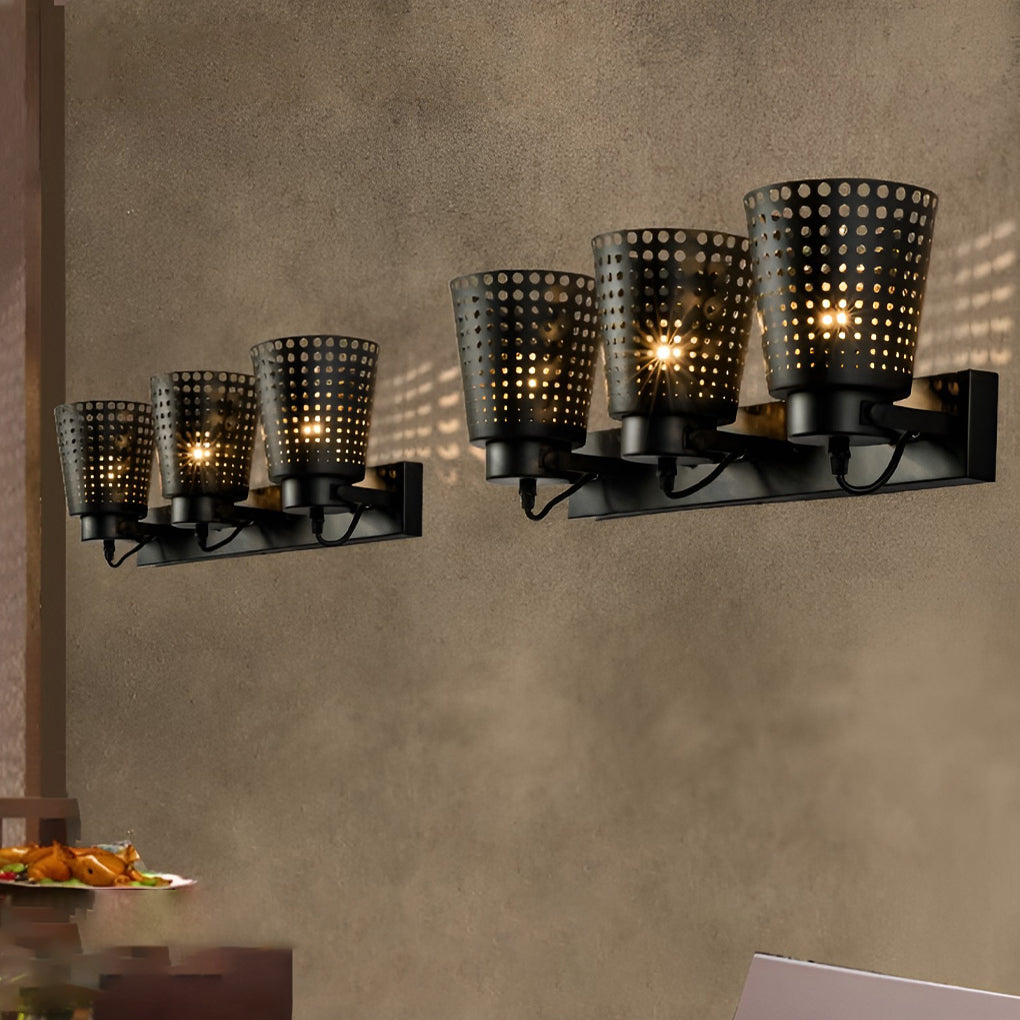Retro Iron Hollow Adjustable Plug In Wall Sconce