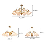 Flowers Glass Shade Chandelier Light Li002529