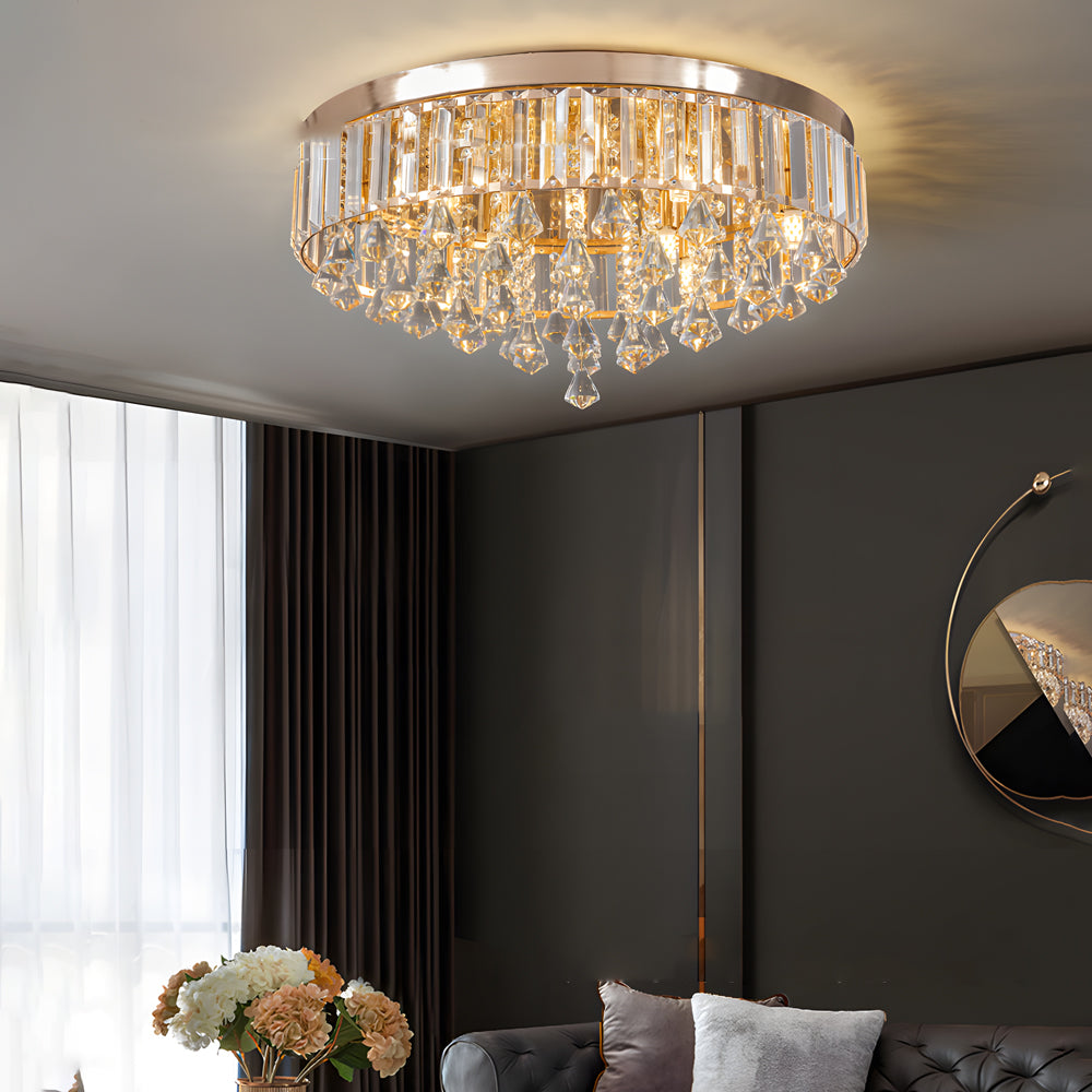 19 Round Crystal Pendants Led Ceiling Lights Fixture Ceiling Lamp