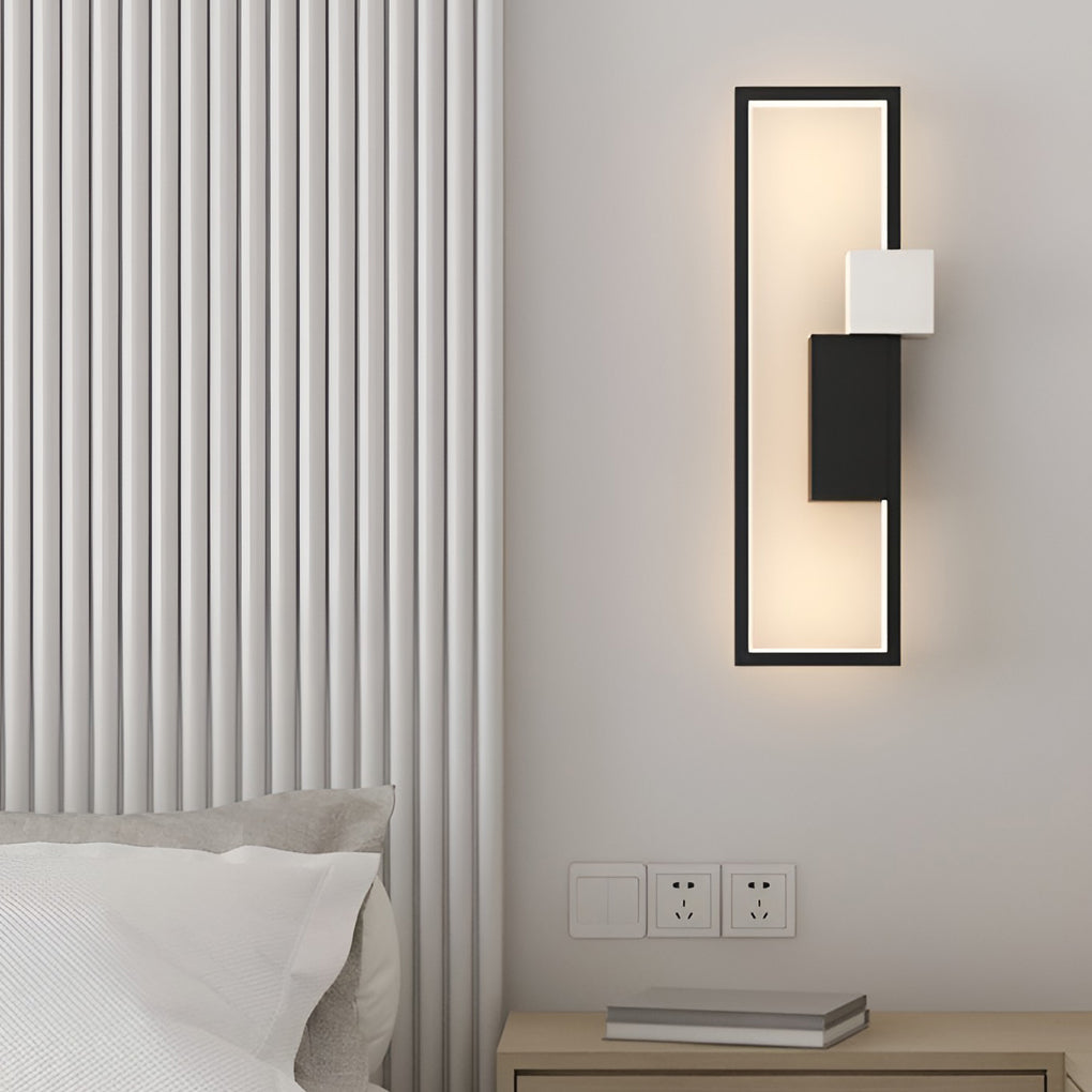 Rectangular Three Color Light Led Nordic Wall Light Fixture Wall Lamp