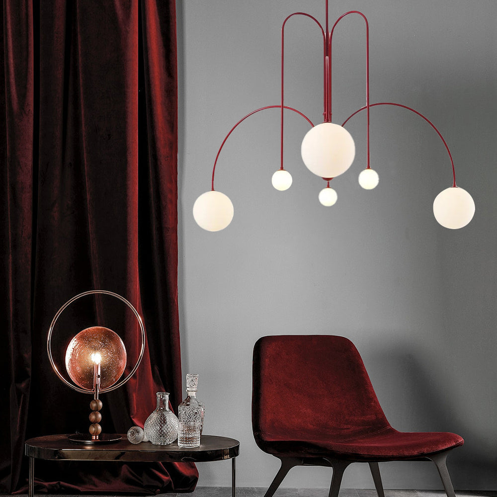 Modern White Round Glass Pendant Light