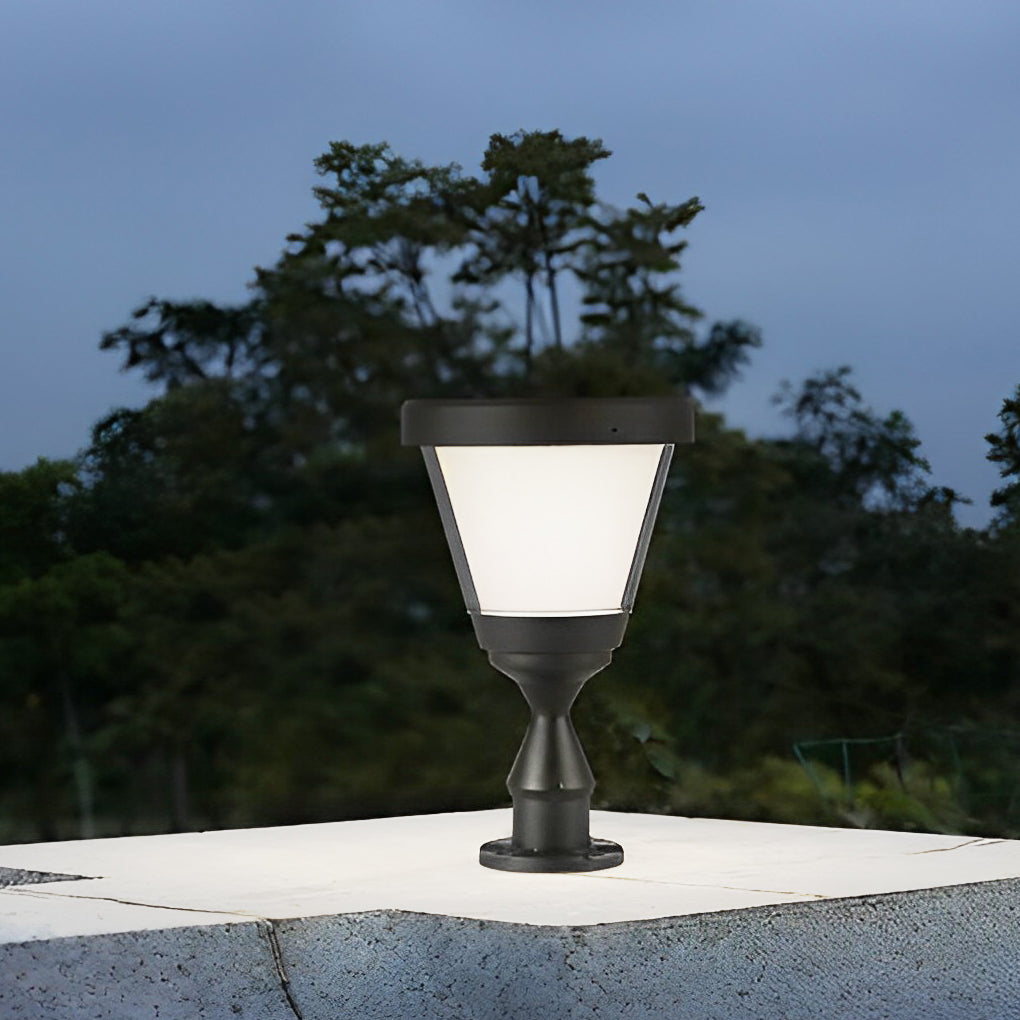 Round Modern Solar Fence Post Light Ha076261