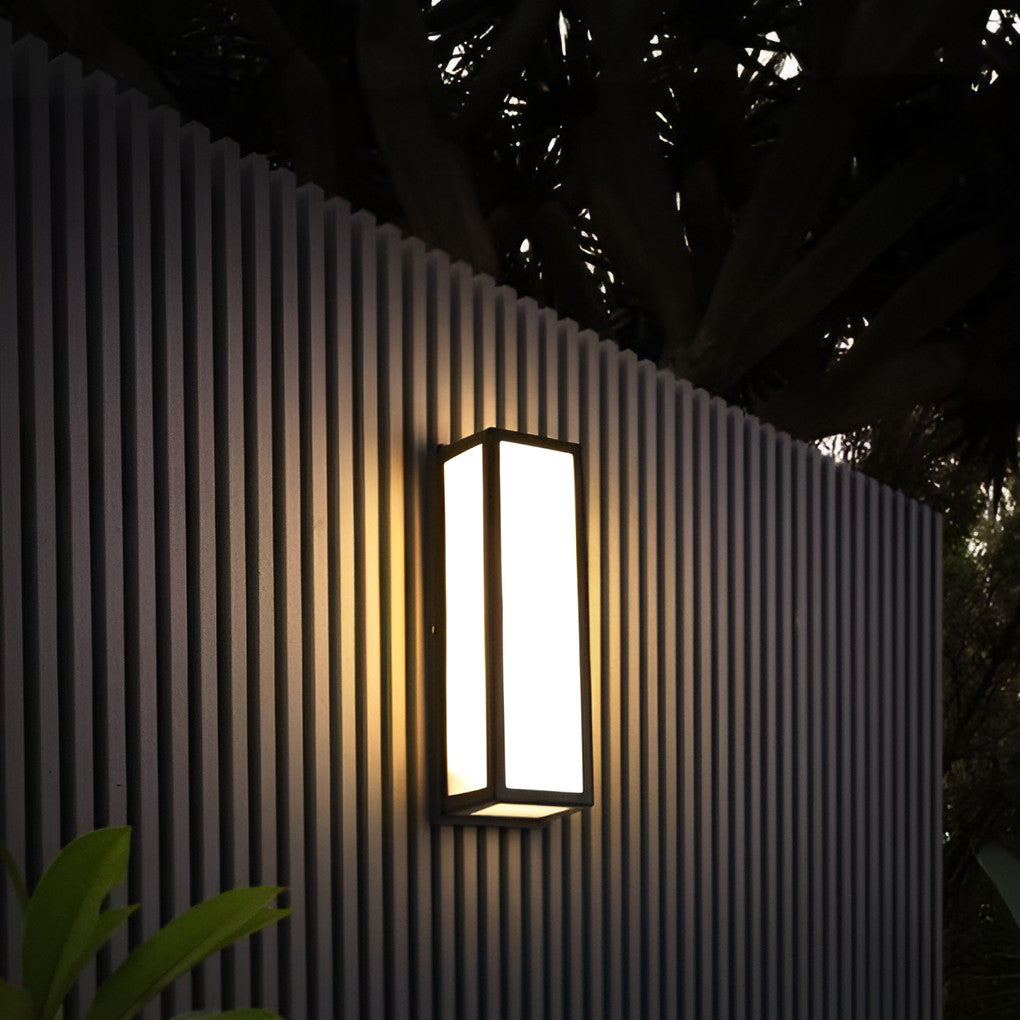 Modern Black Outdoor Wall Sconce with Motion Sensor and LED Illumination