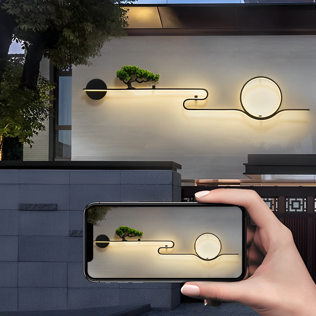 Moon Tree Scenery Outdoor Wall Light Ha085194