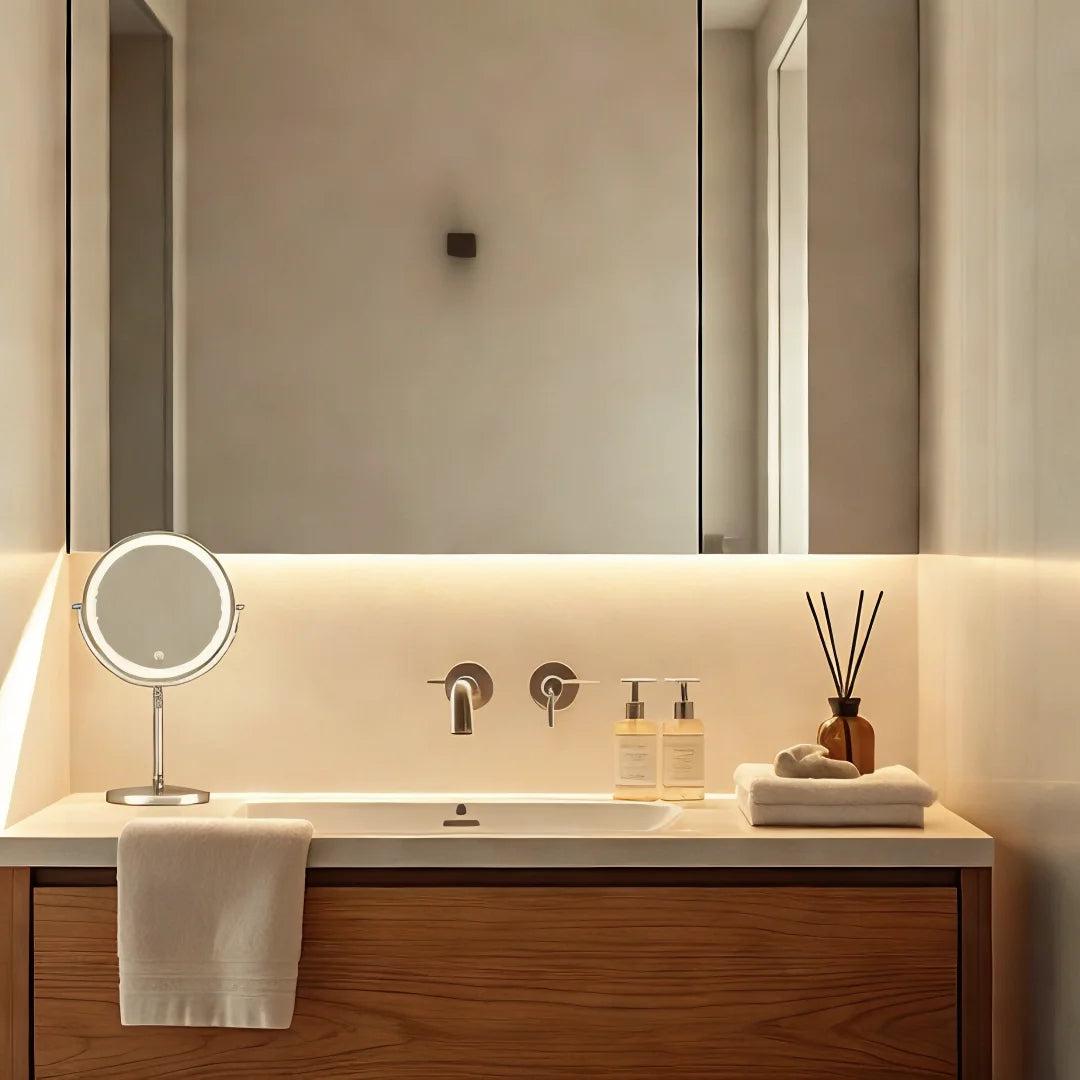 Three Tone Dimming Wall Mounted Makeup Mirror
