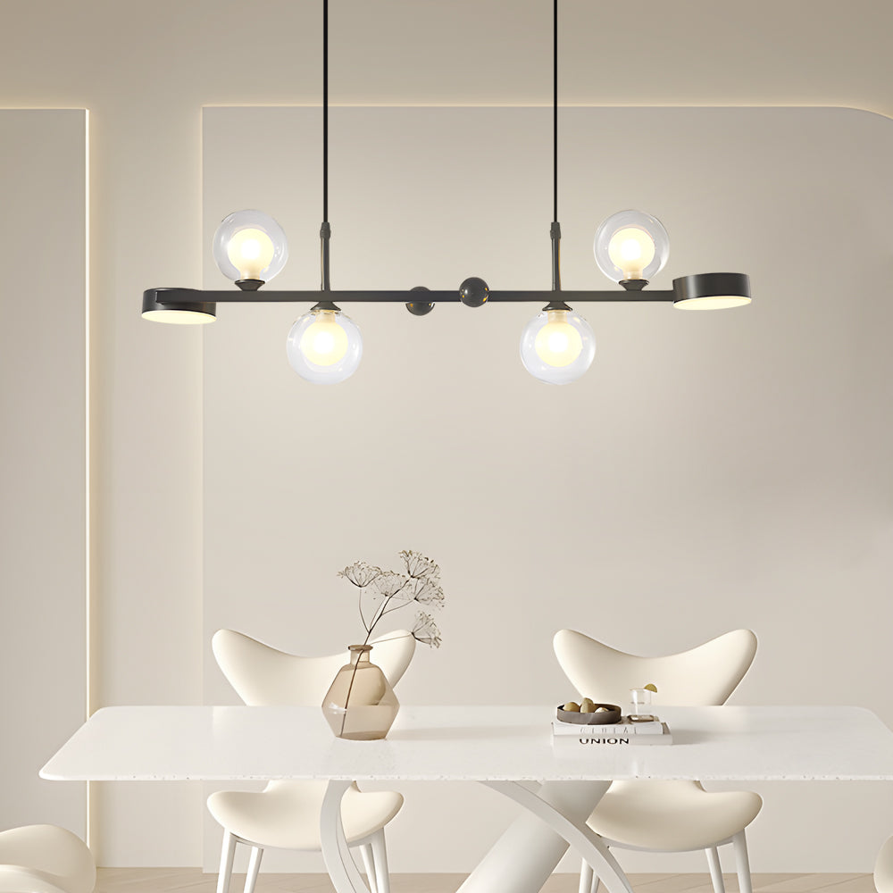 6 8 Light 3Step Dimming Glass Ball Led Long Dining Room Chandelier