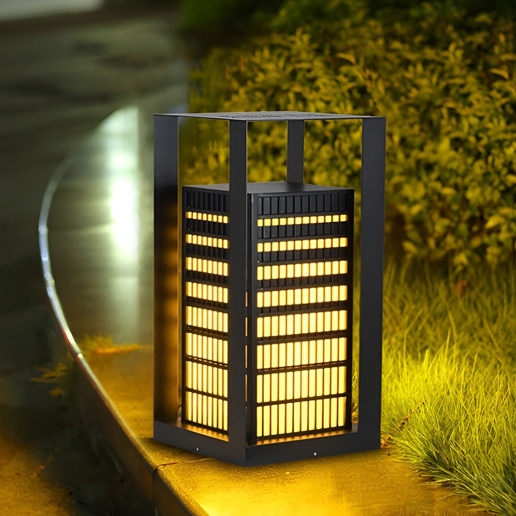 Square Lantern Shaped Led Black Pathway Lights