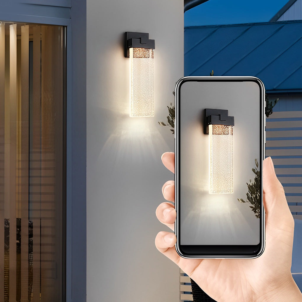 Rectangular Bubble Crystal Outdoor Wall Lamp Li002108