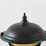 Heritage Iron LED Garden Lantern with Handcrafted Glass Shade