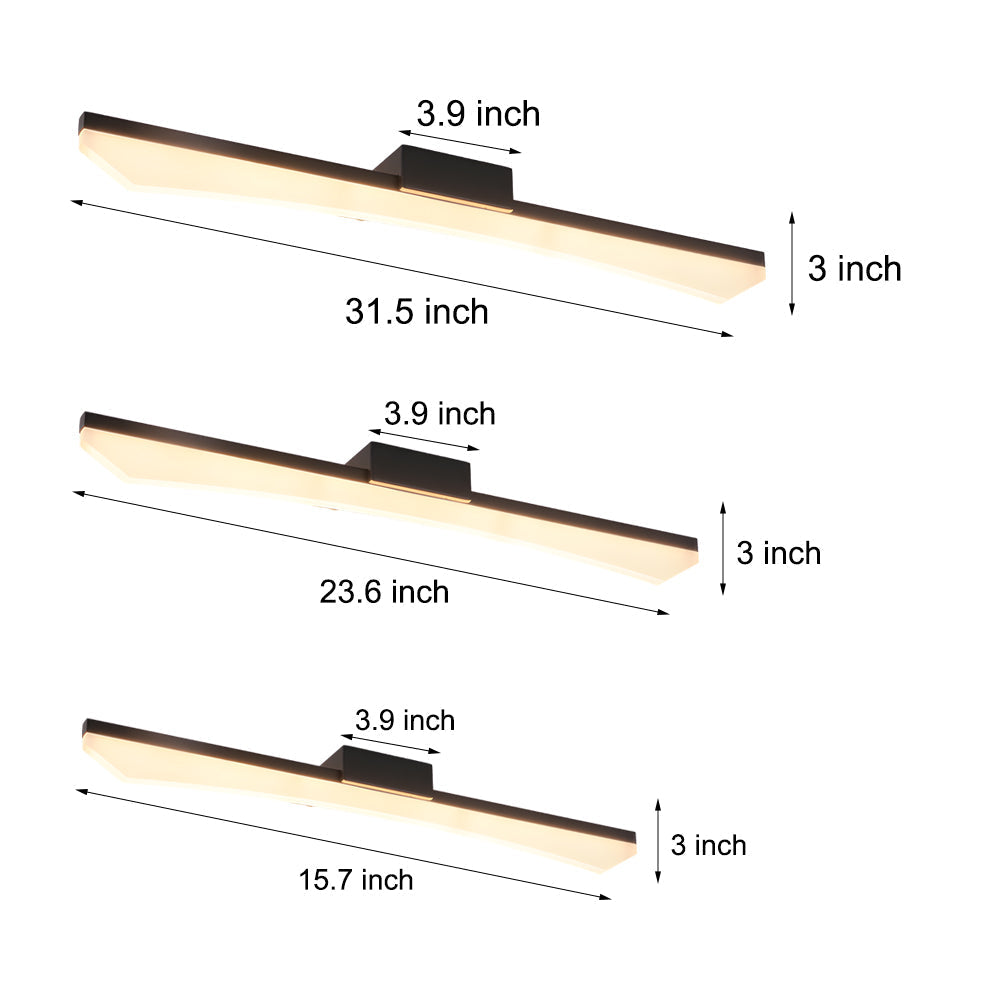 Modern Curved Linear Led Vanity Light For Bathroom