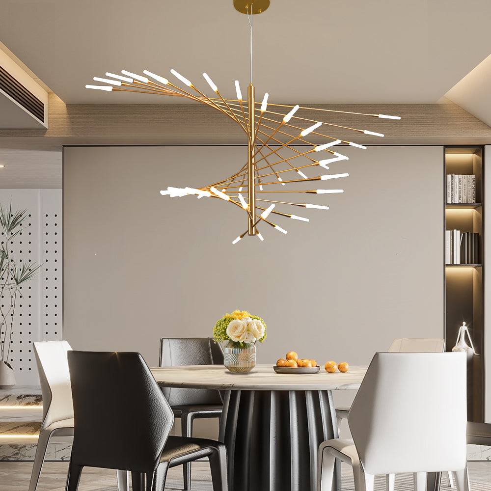 Aurelia Spiral LED Chandelier in Gold or Black