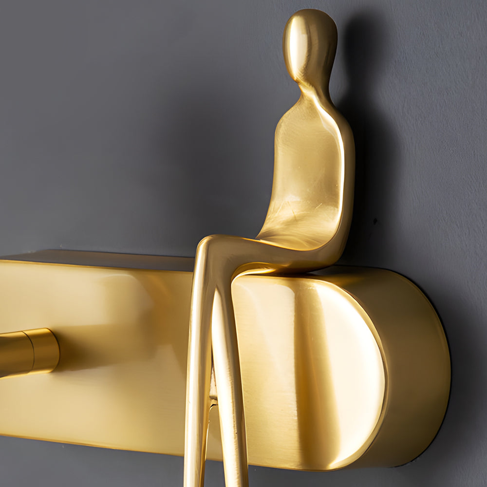 Brass Villain Wall Lamp 1 Light Slender Adjustable Led Wall Spotlight