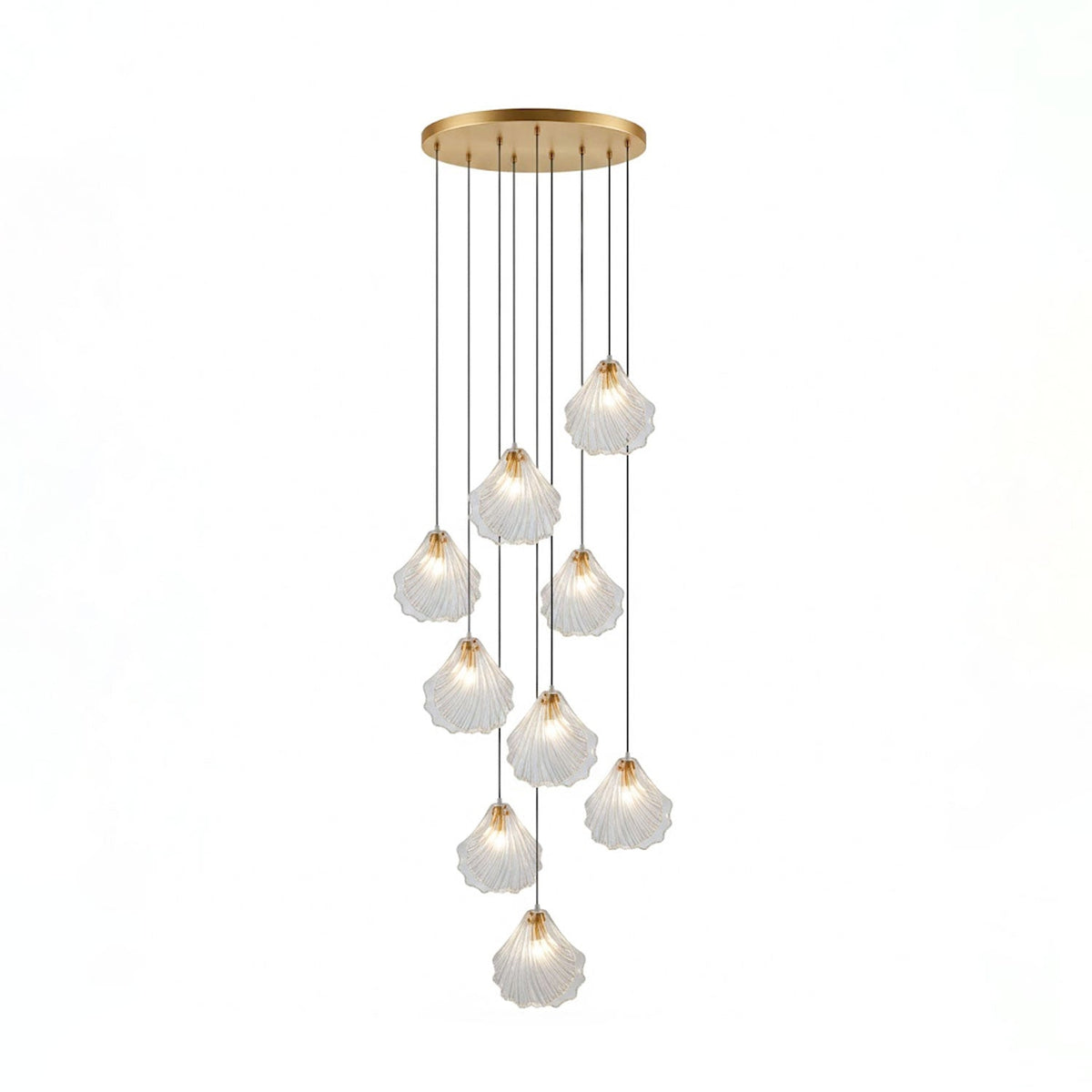 Shell Mini Pendant Light – Hand-Blown Glass & Brass
