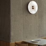 Modern Sipmple Round Alabaster Wall Light