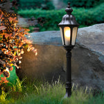 European-Style LED Pathway Lamp Post in Black for Garden and Courtyard