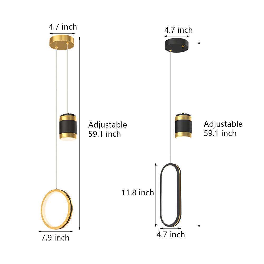Creative Starry Projection Ring 3 Step Dimming Modern Led Pendant Lights